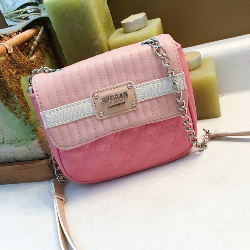 Guess girly pink mini square bag
